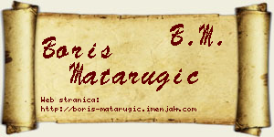 Boris Matarugić vizit kartica
